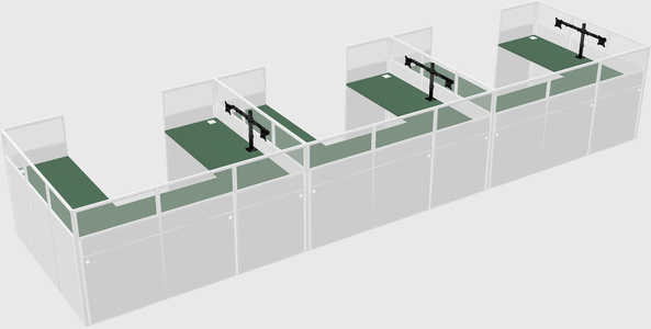 U-shaped cubicle