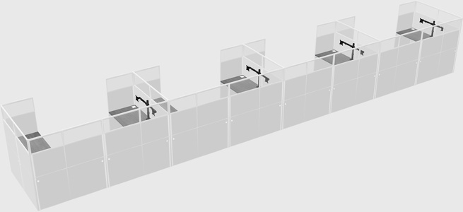 U-shaped cubicle