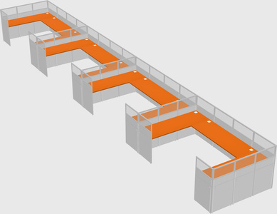 U-shaped cubicle
