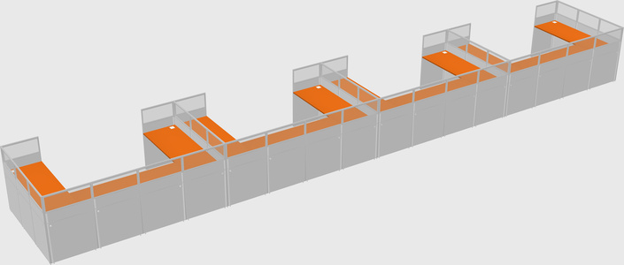 U-shaped cubicle