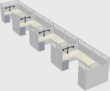 U-shaped cubicle