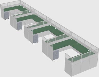 U-shaped cubicle