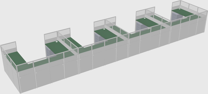 U-shaped cubicle