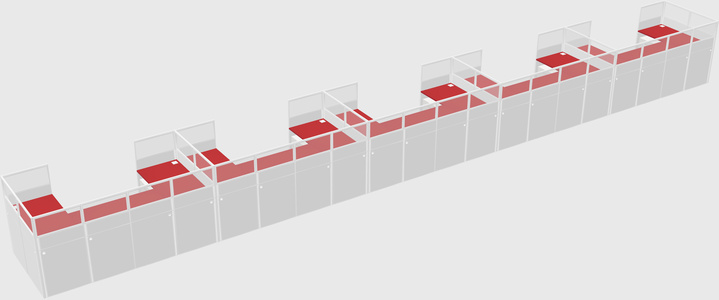 U-shaped cubicle