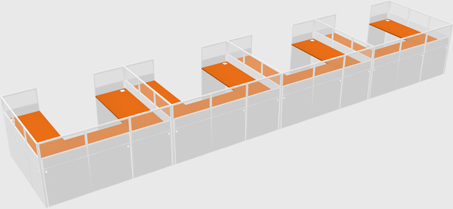 U-shaped cubicle
