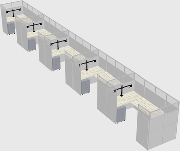 U-shaped cubicle