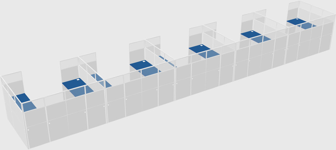 U-shaped cubicle
