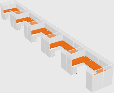 U-shaped cubicle