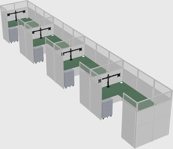 U-shaped cubicle