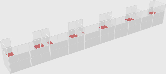U-shaped cubicle