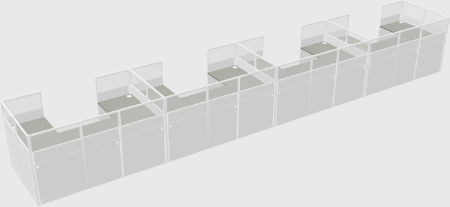 U-shaped cubicle