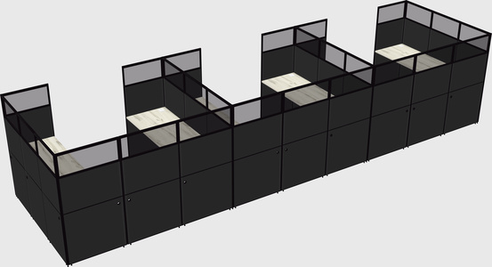 U-shaped cubicle