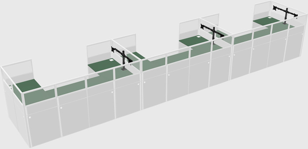 U-shaped cubicle