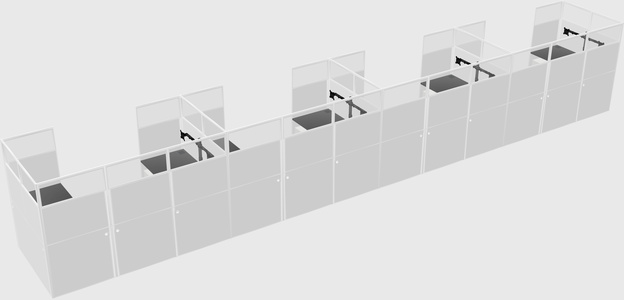 U-shaped cubicle
