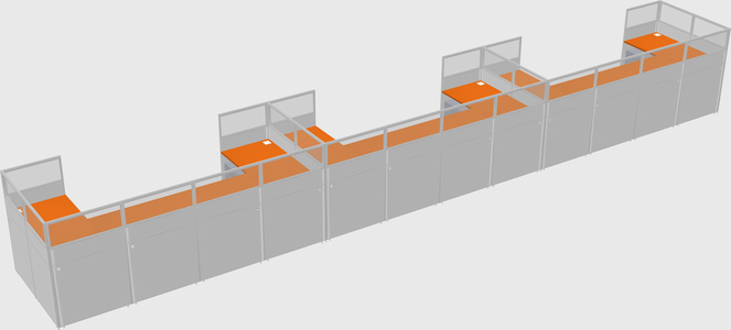 U-shaped cubicle