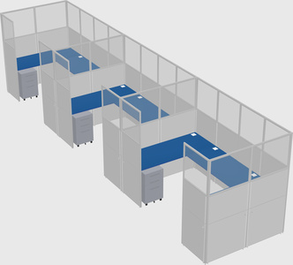 U-shaped cubicle