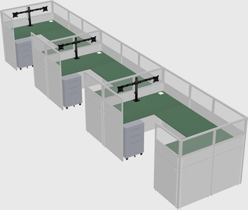 U-shaped cubicle