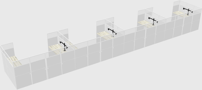 U-shaped cubicle
