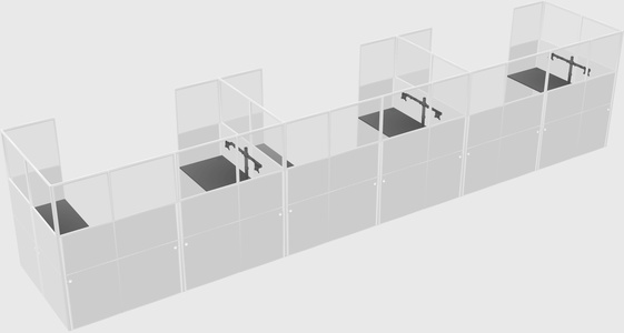 U-shaped cubicle