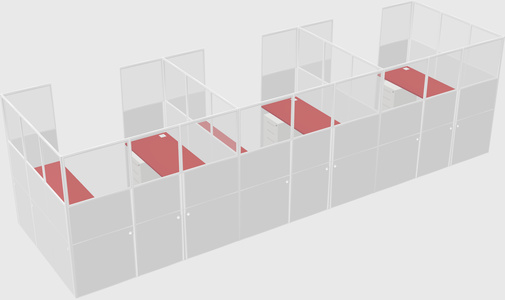U-shaped cubicle