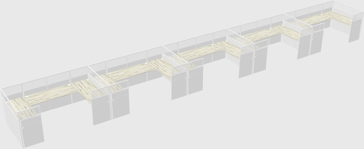 U-shaped cubicle