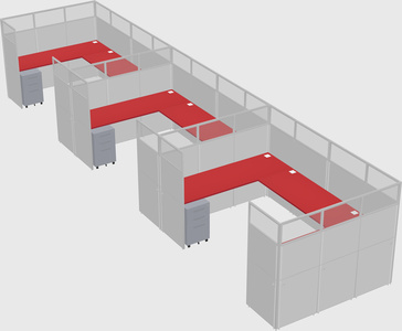 U-shaped cubicle