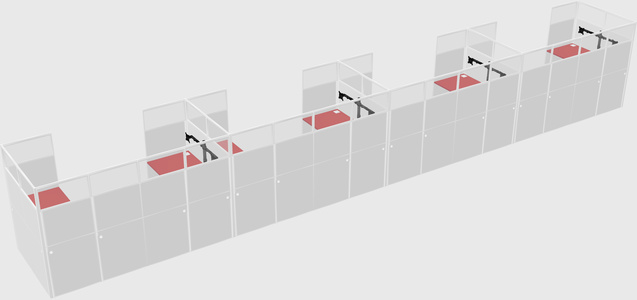 U-shaped cubicle