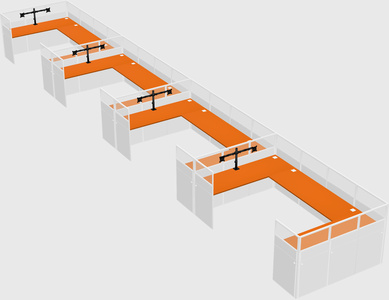 U-shaped cubicle