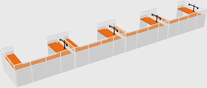 U-shaped cubicle
