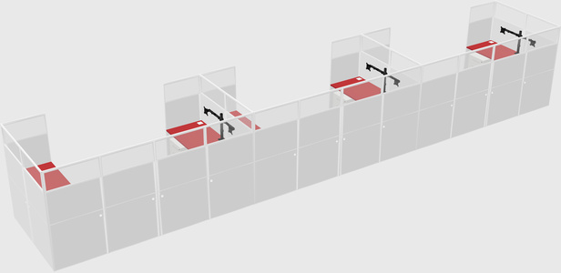 U-shaped cubicle