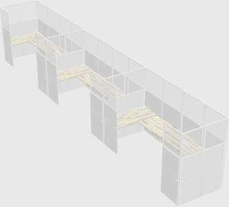 U-shaped cubicle