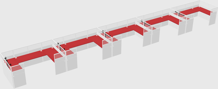 U-shaped cubicle