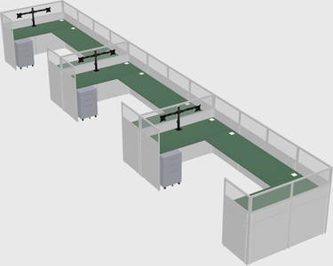 U-shaped cubicle
