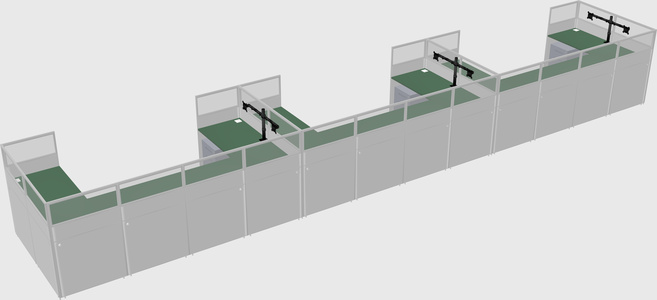U-shaped cubicle