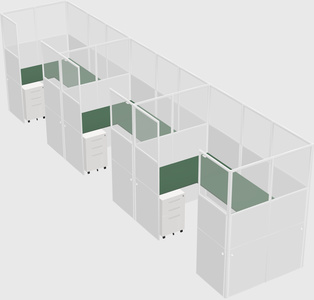 U-shaped cubicle