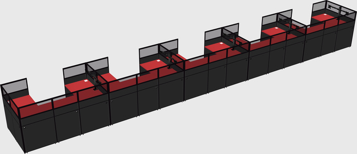 U-shaped cubicle