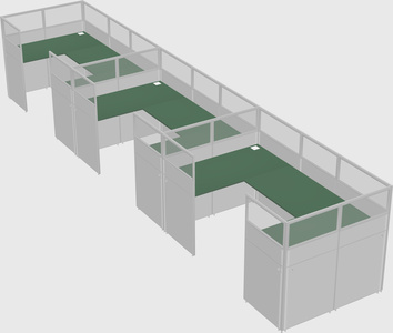 U-shaped cubicle