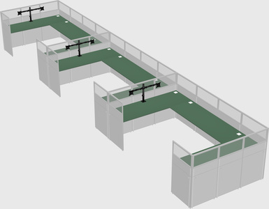 U-shaped cubicle