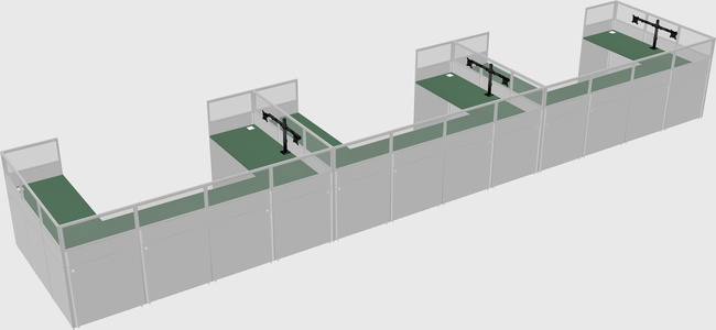U-shaped cubicle