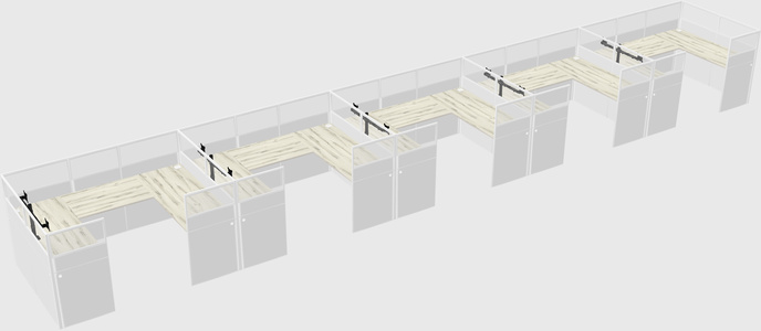 U-shaped cubicle