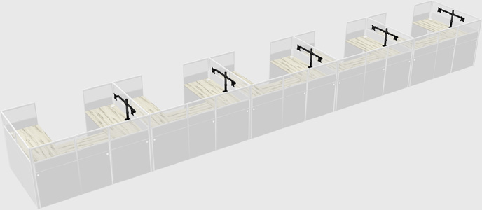 U-shaped cubicle