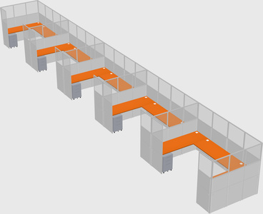 U-shaped cubicle
