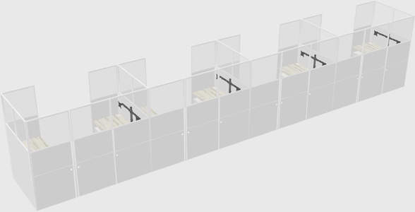 U-shaped cubicle