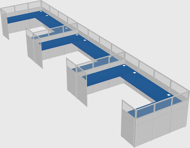U-shaped cubicle