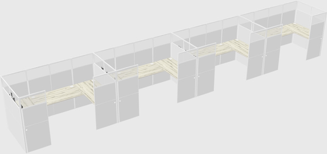 U-shaped cubicle