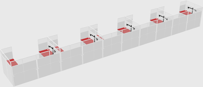 U-shaped cubicle
