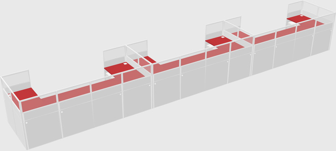U-shaped cubicle