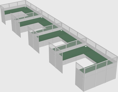 U-shaped cubicle