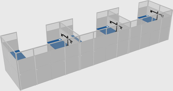 U-shaped cubicle