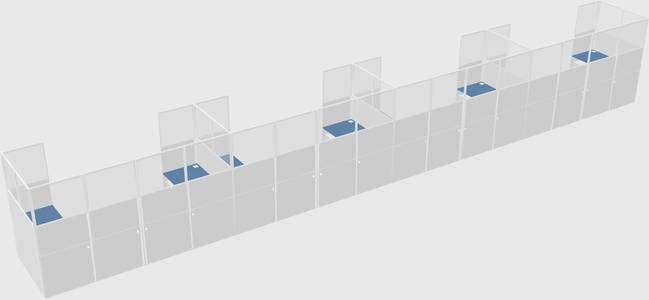 U-shaped cubicle